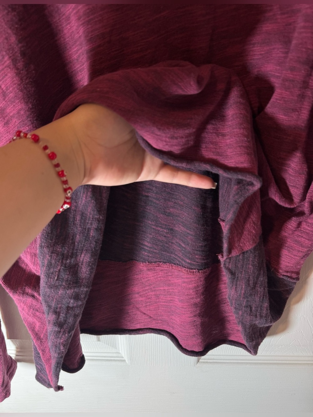 Free People Beach Magenta Cocoon Cowl Neck Long Sleeve Shirt Casual - Picture 9 of 14